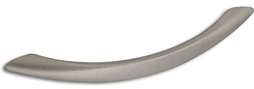 OBF 72 2634 28 Edelstahl-Effekt Grimme Schubladengriff Ikaros Griff (gebogen), Breite 154 mm Schubkastengriff ZN, Lochabstand 128 mm