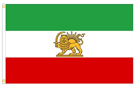 Iranische Flagge, 91 x 152 cm, alte historische Iran-Flagge, verfassungsliche Revolution, Iran-Flagge, Löwe (B)