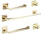 Beelee BA203BG-5 - Set di accessori per il bagno, set di accessori per il bagno, portasciugamani + porta carta igienica + 2 ganci per asciugamani, montaggio a parete in acciaio inox SUS