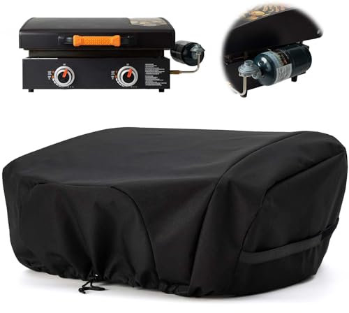 NOELIFE Abdeckung für Blackstone 55,9 cm (22 Zoll) Tischplatte Grillplatte mit Haube, kompatibel mit Coleman Roadtrip 285 Propan-Grill, Outdoor-Grillzubehör, wasserdicht und winddicht (nur Abdeckung)
