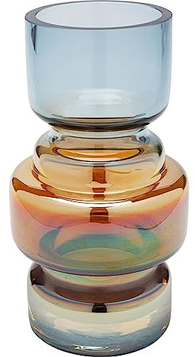 Kare Design Vase Phenom Multi, blau/orange, Blumenvase, Dekorationsvase, Gefäß für Blumen, Tischvase, 18cm
