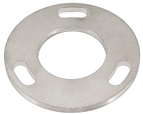 PRIOstahl Ronde Bodenplatte Ankerplatte Platte Flansch mit 3-Loch Bohrung x 1 Stück Größe: 100 mm x 6 mm als Befestigung für Ø 42,4 mm Rundrohr Handlauf Geländerbau Rostfrei aus Edelstahl V2A