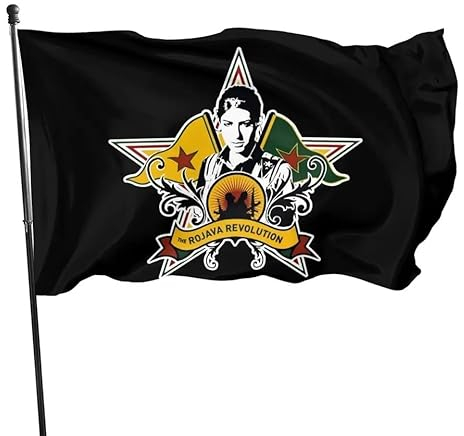 Rojava Revolution - Bandiera Kurdistan, 150 x 90 cm