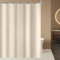 Lerores Tenda da doccia, 220 x 180 cm, beige, con orlo appesantito, antimuffa, impermeabile, lavabile, in poliestere, per bagno, vasca da bagno con 12 anelli per tenda da doccia