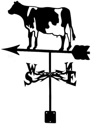 YUZDNM Wetterhahn - Wetterhahn Fürs Dach - Wetterfahne, Kühe-Wetterfahnen-Messwerkzeuge, Retro-Windfahne, Wetterfahne, Dachmontage, Windrichtungsanzeiger, Für Die Gartenmontage In Schuppen