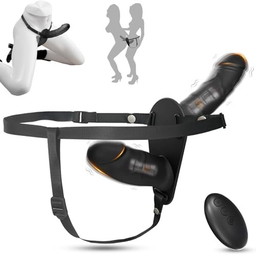 BDSMYEE dildo doble cinturones vibradores,femeninos juguetes sexuales,10 modos de vibración de frecuencia, equipado con control remoto,juguetes eroticos arnes