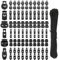 Omsscun Samulee 120 Stück Kordelklemme Kordelstopper Schwarz 5mm/7mm/8mm/10mm, 6-Stile Schnurstopper für Jacke, Sportkleidung, Rucksack, Gummikordel Stopper Kordeln