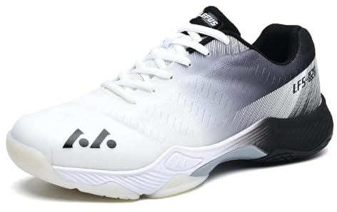 Herren Badminton Schuhe Mesh atmungsaktive Sport Fitness Tennis Turnschuhe Mode Tischtennis Squash Schuhe,Schwarz,42 EU