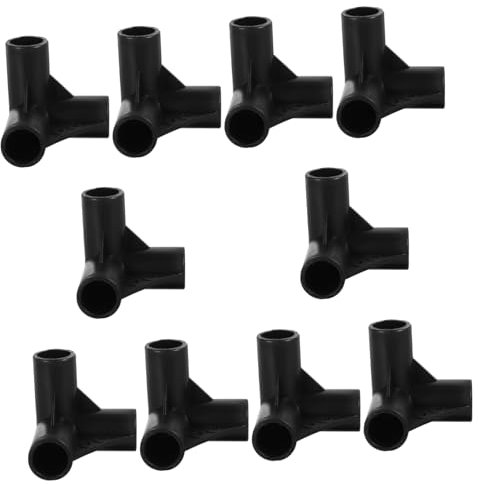 Hemobllo 10piezas Conectores Plástico Vías Esquinas y Tuberías para Jardinería Estructuras Invernadero y Pérgolas