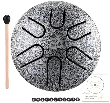 Schwertrommel | 6-Note Stahl Schwertrommel – 7,6 cm Tanktrommel Set Handpan Trommel Percussion Instrument für musikalische Ausbildung Anfänger
