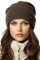 VIVISENCE Damen Beanie Mütze Winter Aus Warmem Wollgarn Klassische Herbst Wintermütze Gemütlich Mit Perfekter Passform DREI Falten Am Rücken Innenfutter Extra Komfort Modell 7085, Braun,Einheitsgröße
