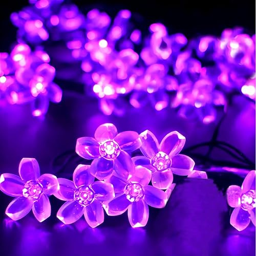 Clearhill String Light Batterie und USB Powered 32FT/10M Lila 80LED Kirschblüte String Licht, Innen- / Außendekoration - ideal für Weihnachten, Garten, Geburtstag, Hochzeit, Party