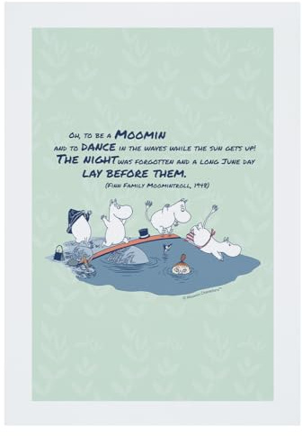 Moomin Wandposter Dance In The Waves, Motiv: Finn Family Moomintroll Zitat, A4