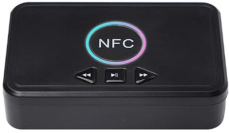 Muuoeou Adaptador Bluetooth NFC BT5.0 Receptor de Audio Inalámbrico Transmisor Jack 3.5mm AUX 2 Sonido Estéreo para Altavoz Auriculares