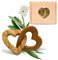Holzherzen personalisiert, Olivenholz - Verbundene Holz Herzen mit Gravur als individuelles Geschenk zur Hochzeit, Hochzeitstag oder Verlobung (5 cm)