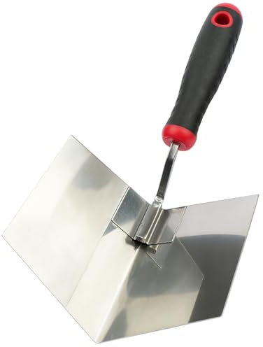 Inside Corner Trowel - Stainless Steel Blade, Anti-Slip Grip, Plastering Tools, Home Improvements, Drywall Corner Shaping, Brickwork