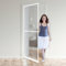 ISOISL Zanzariera per porta con telaio in alluminio, 120 x 210 cm, di colore bianco, come kit fai da te con guarnizione a spazzola, zanzariera per balcone, terrazza