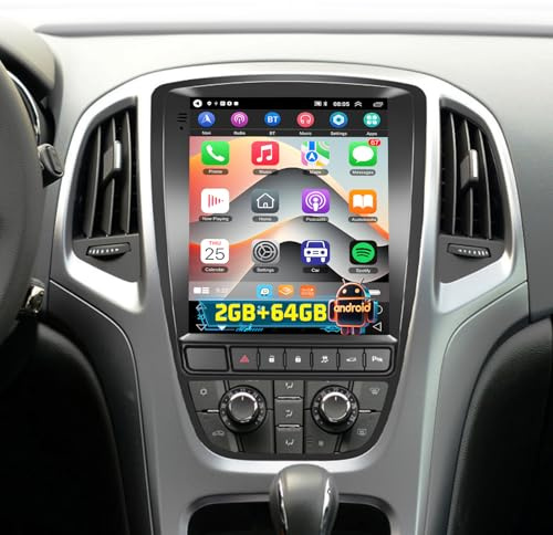 [2G+64G] Car Radio for Opel Astra J/Vauxhall Astra 2010-2014 (Not Support ECO), 9.7 inch Touch Screen Car Play Android Astra J Stereo, Wireless Carplay/Android Auto/Hifi Audio/Bluetooth/SWC