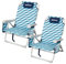 AKTIVE Pack 2 sillas de Playa Plegables, 64 x 63 x 28/82 cm, 5 Posiciones, Aluminio y poliéster, cojín, Compartimento Trasero, Asas Mochila, Cierre Clic, Modelo Aruba (85506)