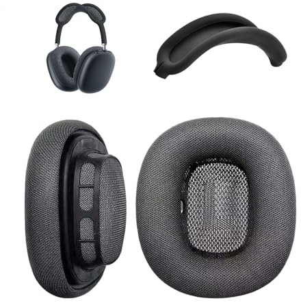 Ersatz-Kopfbügel und Ohrpolster für AirPods Max – Netzstoffkissen mit Memory-Schaum und magnetischer Befestigung – bequem, atmungsaktiv und einfach zu installierende Ohrpolster und