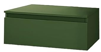 Liberoshopping Mobile bagno sospeso con cassetto soft closing in legno nobilitato– design moderno per lavabo da appoggio NILYA (Verde Opaco, 100 cm)