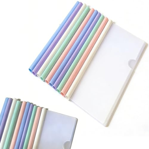 20PCS Sliding Bar Binder, Klemmmappe A4 Ordnerschieber, Bericht Abdeckungen mit Schiebestangen, Klare Clip Bar Bericht Ordner Für Schützende Bindungsabdeckungen, Schule Bürodokumente.Halten 60 Blätter