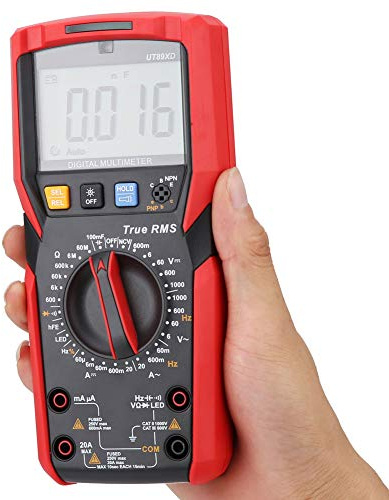 Saluaqui Tester di Tensione Multimetro Unit T UT89XD Multimetro Digitale NVC con Test della Temperatura Misurazioni della Corrente Ad Alta Tensione Ampio Display LCD Funzione Au to Ideale per