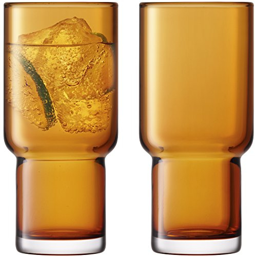 LSA International UT65 Utility Highball 390ml Amber x 2