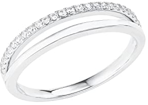 s.Oliver Ring 925 Sterling Silber Damen Ringe, mit Zirkonia synth., Silber, Kommt in Schmuck Geschenk Box