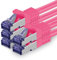 1aTTack.de Câble Réseau CAT7 CAT 7 10 Gigabit - 5x 1m - RJ45 Ethernet LAN DSL Routeur Modem - Magenta