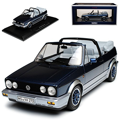 Norev Volkwagen Golf I Cabrio Bel Air Blau Metallic 1979-1993 1/18 Modell Auto mit individiuellem Wunschkennzeichen