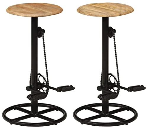 vidaXL Mangoholz Massiv 2X Barstuhl Barhocker Tresenhocker Küchenhocker Stuhl