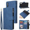 UEEBAI Coque pour Samsung Galaxy A50, Etui en Cuir PU Portefeuille Rétro Antichoc Flip Case Housse avec Fentes de Cartes Fonction Support, Fermeture Magnétique - Bleu
