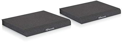Gator Frameworks Acoustic Foam Isolation Pads for Large Studio Monitors, Fits Most Speaker Stands, Desktops and Bookshelfs; 2-Pack (GFW-ISOPAD-LG)