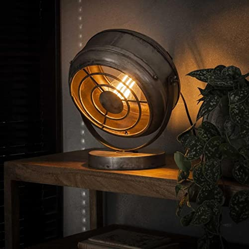 famlights Schreibtisch Deko Industrie Tischlampe Leo Vintage Metall Wohnzimmerlampe/Nachttischlampe Vintage Landhaus Industrial retro Schlafzimmer Wohnzimmer Steampunk Tischleuchte Designer E27