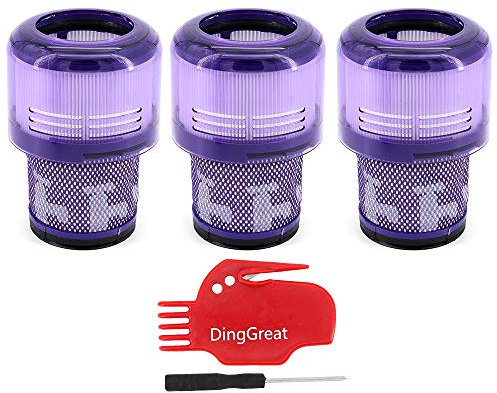 DingGreat 3Pcs Filtro di Ricambio per Dyson V15 V11 SV14, Filtro Lavabile per Dyson V15 V11 SV14 Cyclone Animal Absolute Total Clean Aspirapolvere, Sostituire # DY-970013-02 & 97001302