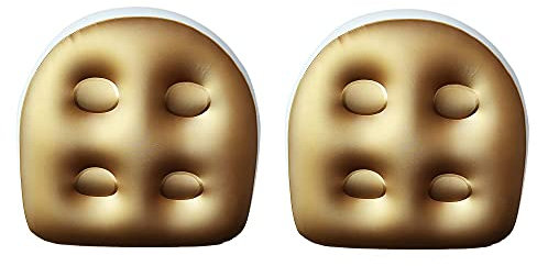 2 Pack Hot Tub Booster Seat Cushion Inflatable Bathtub Massage Cushion Soft Back Support Bath Spa Pad with 4 Suction Cups for Adults Kids Elderly (Gold)