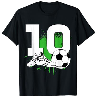 10. Geburtstag Junge 10 Jahre Fussballer Fußball Geburtstags T-Shirt