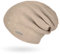 Neverless® Damen Mütze Herbst Strick-Beanie ungefüttert Feinstrick Glitzer Slouch einfarbig Uni Dunkelbeige Unisize