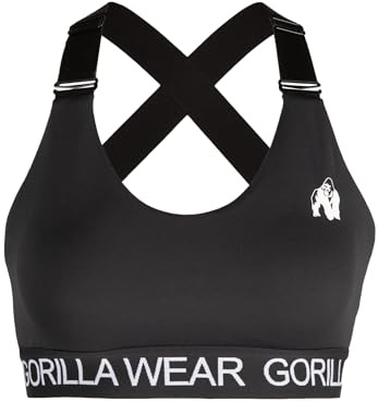 Gorilla Wear - Colby Sports Bra - Schwarz - Sport-BH Bodybuilding Fitness Tight Fit Oberteil Unterwäsche Starker Halt Yoga Alltag Bustier, M