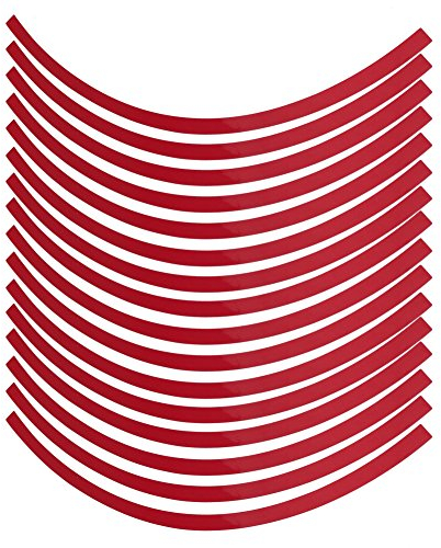 Felgenrandaufkleber Komplettset von 16 bis 19 Zoll für Felgen Motorrad Auto Fahrrad Sport Design(rot)