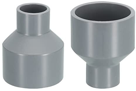 sourcing map 2 Pack PVC Pipe Fittings - Water Pipe Increaser Reducer Connectors Adapters, Reducing Coupling Socket, Apply to Outdoor/Garden (20mm and 40mm ID)
