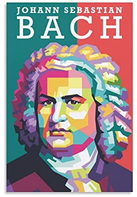Shenywell Leinwand Bilder Kunst Der Komponist Johann Sebastian Bach Kreativität Poster Geschenk Wohnzimmer Drucke Schlafzimmer Dekor Poste 30x40cm Kein Rahmen