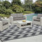 Easy-Going Wendbare Outdoor-Teppiche, 1.8x2.7 m, wasserdichter Kunststoff-Strohteppich, flecken- und UV-beständige Bodenmatte für Terrasse, Veranda, Wohnmobil, Camping (gewellt, grau und hellgrau)