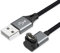 AGVEE 2 Pack 3.3ft Angled 90 Degree Braided Charger Cable Charing Cord for Garmin Watch Fenix 5 6 7, Vivoactive, Instinct, Venu, Tactix, Forerunner, Approach, D2, Venu, Vivomove, Quatix, Dark Gray