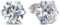 Zirkonia Ohrstecker Silber für Damen I Hautverträgliche Silberne Ohrringe aus Edelstahl mit Kristall Steinen (6mm)