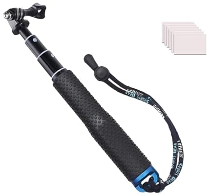 Black Selfie Stick, 19” Waterproof Extension Hand Grip Adjustable Monopod Pole for GoPro Hero 11 10 9 8 7 6 5 4 3+ 3 Session Hero(2018), AKASO, Xiaomi Yi,SJCAM SJ4000 SJ5000 SJ6000 More