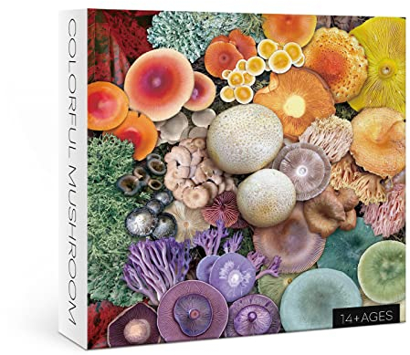 Pilz Puzzle für Erwachsene, 1000 Teile, buntes Puzzle mit blühenden Pilzen, Fliegenpilz, Naturpflanze, Regenbogenpilz