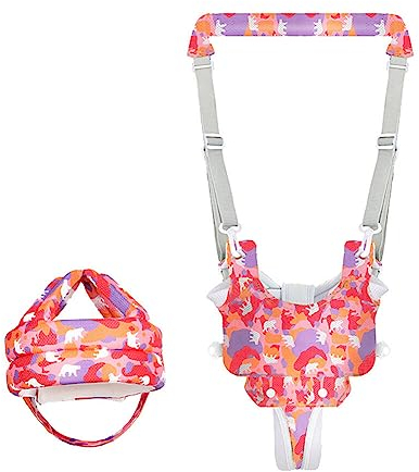 Baby Lauflernhilfe Gehhilfe für Baby Stehen Gehen Lernen Helfer Baby Helm Kleinkind Schutzhut Kopfschutz Baumwolle Hut Verstellbarer Schutzhelm,Baby-Gehgeschirrgriff Baby Helm zum Krabbeln 7-24 Monate
