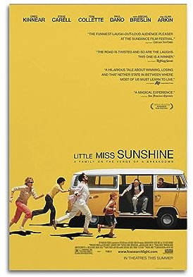 VZRSQZK Little Miss Sunshine Poster, dekoratives Gemälde, Leinwand, Wandposter und Kunstdruck, modernes Familienschlafzimmer-Dekor-Poster, 20 x 30 cm